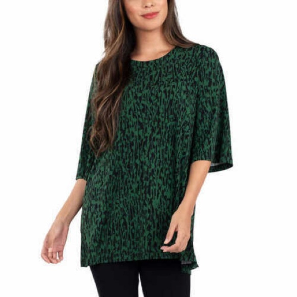 NWT Leota Women's Tunic Blouse Green Size M